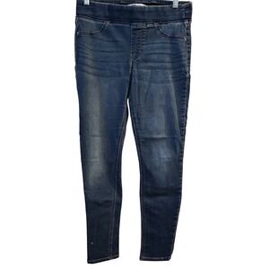 Old Navy Rockstar Jeggings Blue Wash Denim Stretch‎ Elastic Waist Size 8 Short